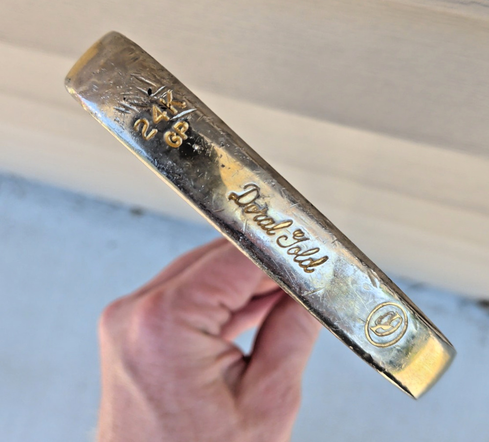 Vintage 60s Rare “Doral Gold” 24k Plated Putter Embedded Faux Diamond